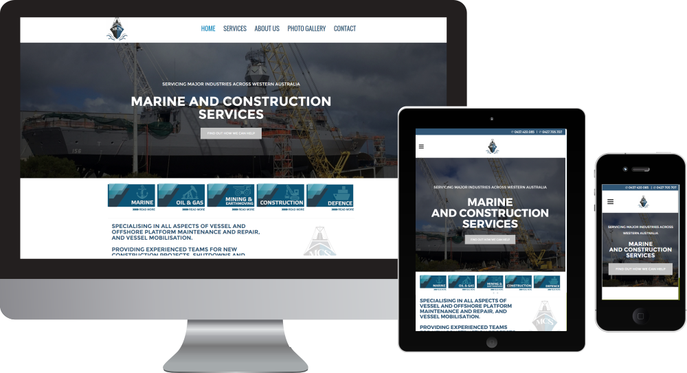 Marine and Construction Services website